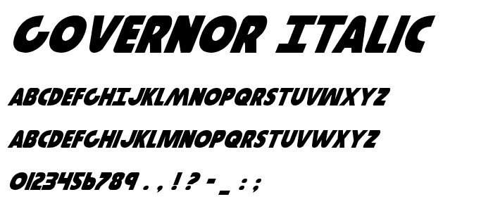 Governor Italic font